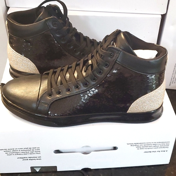 Aldo Other - Black & gold high top sneakers